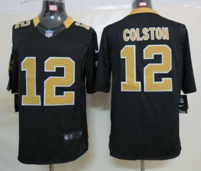 Jerseys Factory Cheap Nike Saints #12 Marques Colston Black Team