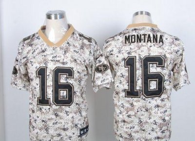 Jerseys Factory Cheap Nike 49ers #16 Joe Montana Camo USMC Men's