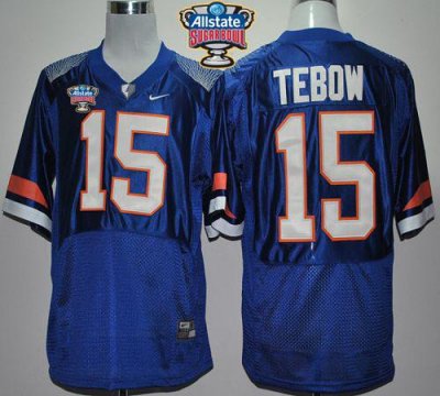 Jerseys Factory Cheap Gators #15 Tim Tebow Blue Pro Combat Allst