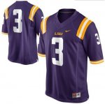 Jerseys Factory Cheap LSU Tigers #3 Purple Embroidered NCAA Jers