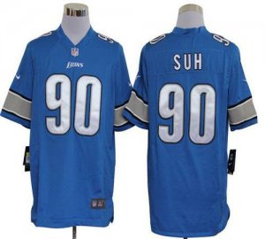 Jerseys Factory Cheap Nike Lions #90 Ndamukong Suh Blue Team Col