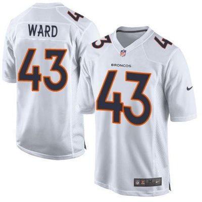 Jerseys Factory Cheap Nike Broncos #43 T.J. Ward White Men's Sti