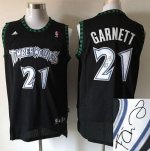 Jerseys Factory Cheap Timberwolves #21 Kevin Garnett Black Autog
