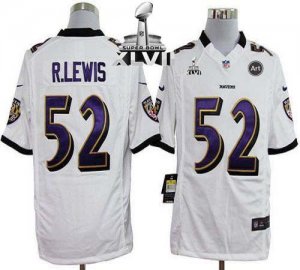 Jerseys Factory Cheap Nike Ravens #52 Ray Lewis White Super Bowl