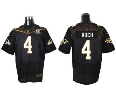 Jerseys Factory Cheap Nike Ravens #4 Sam Koch Black 2016 Pro Bow