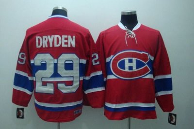 Jerseys Factory Cheap Canadiens #29 Ken Dryden Embroidered Red C