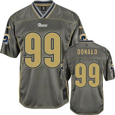 Jerseys Factory Cheap Nike Rams #99 Aaron Donald Grey Men's Stit