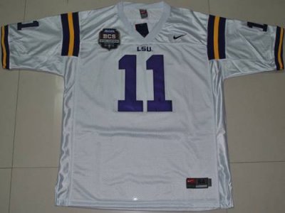 Jerseys Factory Cheap LSU Tigers #11 Spencer Ware White 2012 BCS