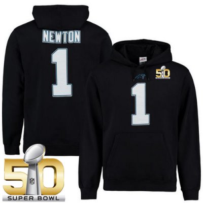 Jerseys Factory Cheap Panthers #1 Cam Newton Black Super Bowl 50