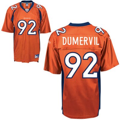 Jerseys Factory Cheap Broncos #92 Elvis Dumervil Orange Stitched