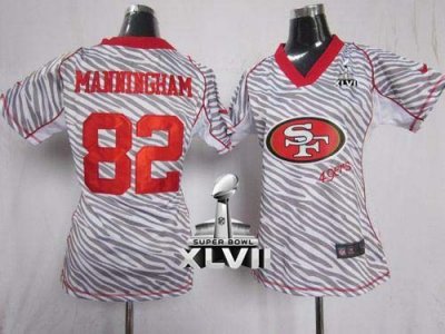 Jerseys Factory Cheap Nike 49ers #82 Mario Manningham Zebra Supe