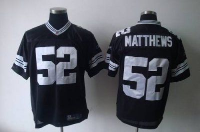 Jerseys Factory Cheap Packers #52 Clay Matthews Black Shadow Emb