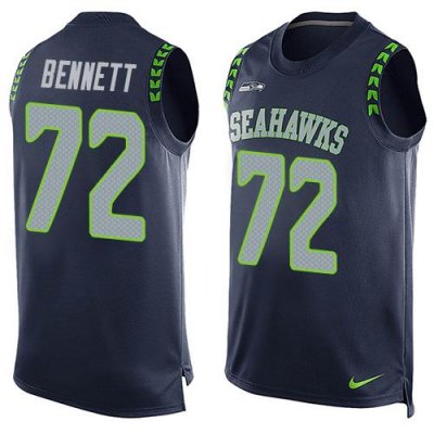 Jerseys Factory Cheap Nike Seahawks #72 Michael Bennett Steel Bl