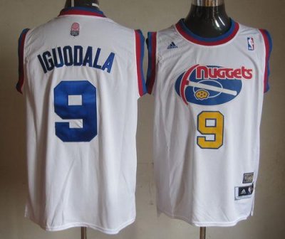 Jerseys Factory Cheap Nuggets #9 Andre Iguodala White ABA Hardwo