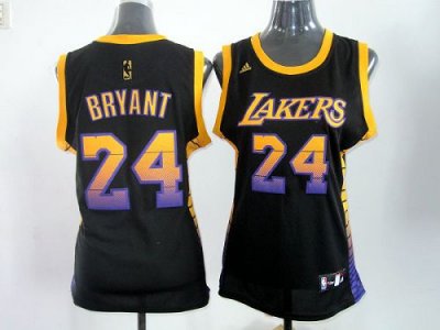 Jerseys Factory Cheap Lakers #24 Kobe Bryant Black Women's Vibe