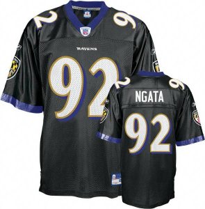 Jerseys Factory Cheap Ravens #92 Haloti Ngata Black Embroidered