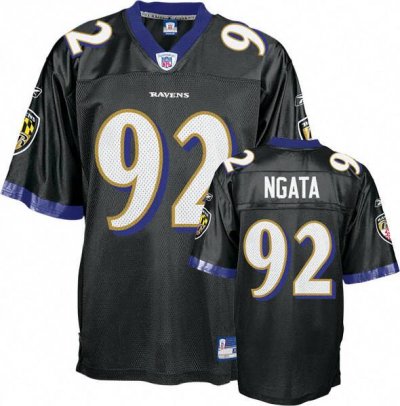 Jerseys Factory Cheap Ravens #92 Haloti Ngata Black Embroidered
