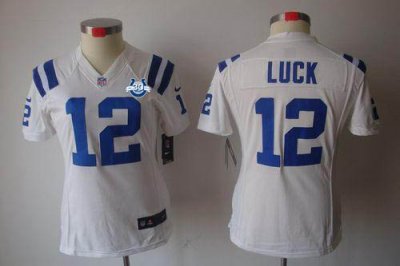 Jerseys Factory Cheap Nike Colts #12 Andrew Luck White With 30TH