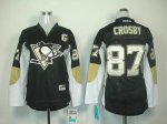 Jerseys Factory Cheap Penguins #87 Sidney Crosby Black Women's H
