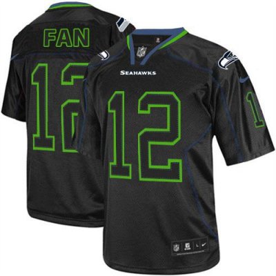 Jerseys Factory Cheap Nike Seahawks #12 Fan Lights Out Black Men