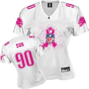 Jerseys Factory Cheap Lions #90 Ndamukong Suh White 2011 Breast