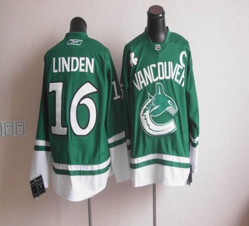 Jerseys Factory Cheap Canucks St Patty's Day #16 Trevor Linden G