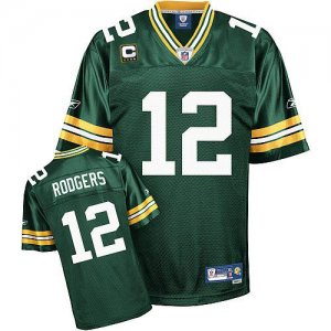 Jerseys Factory Cheap Packers #12 Aaron Rodgers Green With C pat