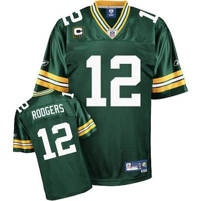 Jerseys Factory Cheap Packers #12 Aaron Rodgers Green With C pat