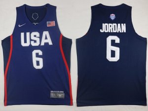 Jerseys Factory Cheap Nike Team USA #6 DeAndre Jordan Navy Blue