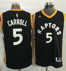 Jerseys Factory Cheap Raptors #5 DeMarre Carroll Black/Gold Stit