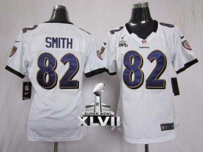Jerseys Factory Cheap Nike Ravens #82 Torrey Smith White Super B