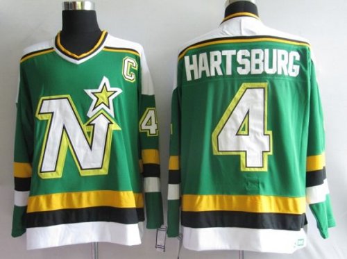 Jerseys Factory Cheap Stars #4 Craig Hartsburg Embroidered Green