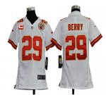 Jerseys Factory Cheap Nike Chiefs #29 Eric Berry White With C Pa