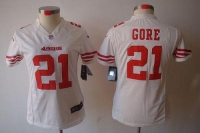 Jerseys Factory Cheap Nike 49ers #21 Frank Gore White Women's Em