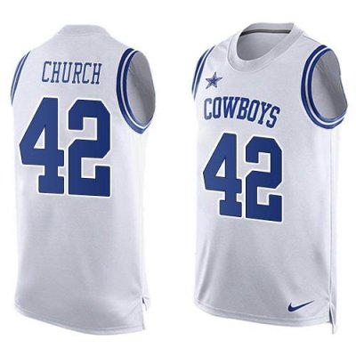 Jerseys Factory Cheap Nike Cowboys #42 Barry Church White Men's