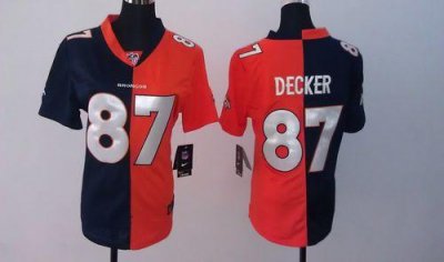 Jerseys Factory Cheap Nike Broncos #87 Eric Decker Orange/Blue W