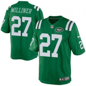 Jerseys Factory Cheap Nike Jets #27 Dee Milliner Green Men's Sti
