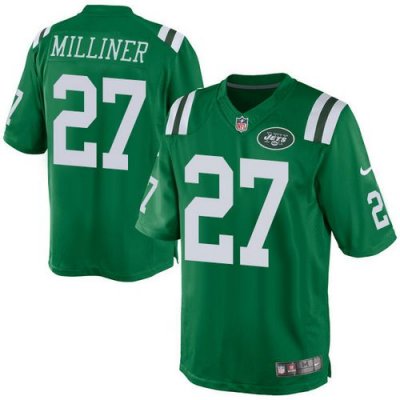 Jerseys Factory Cheap Nike Jets #27 Dee Milliner Green Men's Sti