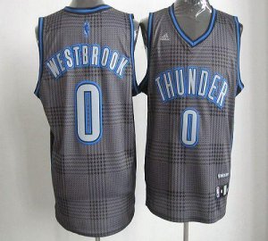 Jerseys Factory Cheap Thunder #0 Russell Westbrook Black Rhythm