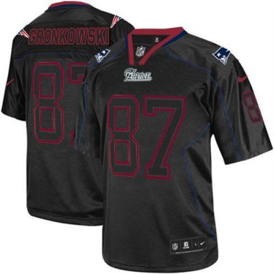 Jerseys Factory Cheap Nike Patriots #87 Rob Gronkowski Lights Ou