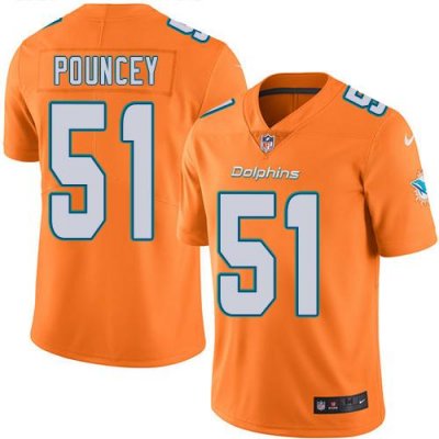 Jerseys Factory Cheap Nike Dolphins #51 Mike Pouncey Orange Men'