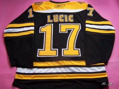 Jerseys Factory Cheap Bruins #17 Milan Lucic Embroidered Black N