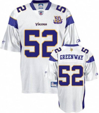 Jerseys Factory Cheap Vikings #52 Chad Greenway White Team 50TH