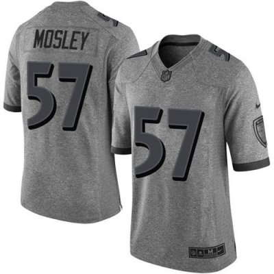 Jerseys Factory Cheap Nike Ravens #57 C.J. Mosley Gray Men's Sti