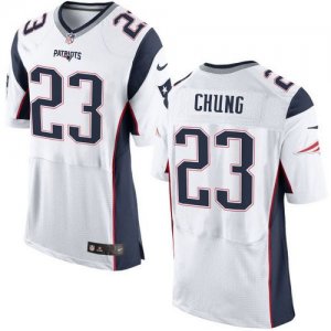 Jerseys Factory Cheap Nike Patriots #23 Patrick Chung White Men'