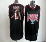 Jerseys Factory Cheap Bulls #1 Derrick Rose Black Notorious Embr