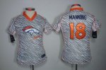Jerseys Factory Cheap Nike Broncos #18 Peyton Manning Zebra Wome