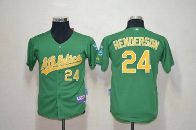 Jerseys Factory Cheap Athletics #24 Rickey Henderson Green Cool