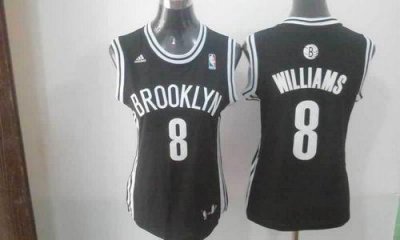 Jerseys Factory Cheap Nets #8 Deron Williams Black Women's Road