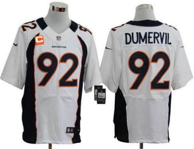 Jerseys Factory Cheap Nike Broncos #92 Elvis Dumervil White With